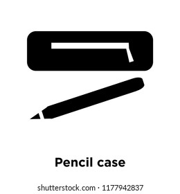 Pencil case icon vector isolated on white background, logo concept of Pencil case sign on transparent background, filled black symbol