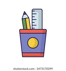 pencil case icon with white background vector stock illustration