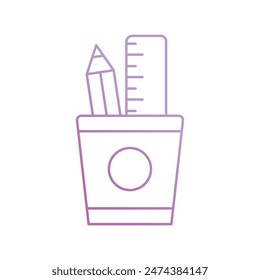 pencil case icon with white background vector stock illustration