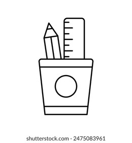 pencil case icon with white background vector stock illustration