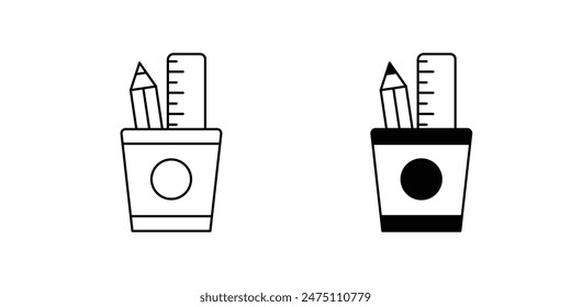 pencil case icon with white background vector stock illustration