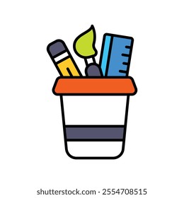 pencil case icon with white background vector stock illustration