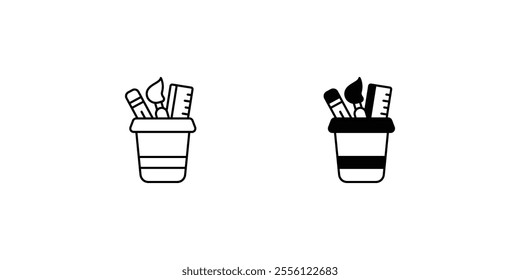 pencil case icon with white background vector stock illustration