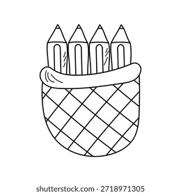 Pencil Case icon with white background vector stock illustration