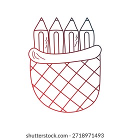 Pencil Case icon with white background vector stock illustration