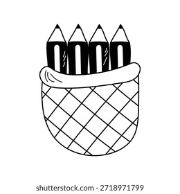 Pencil Case icon with white background vector stock illustration