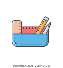 Pencil Case Icon for Writing Tools