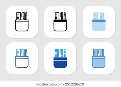 Lápis Caso ícones com vários estilos de design