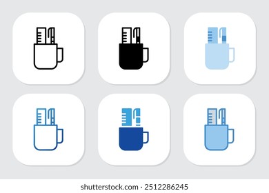 Lápis Caso ícones com vários estilos de design