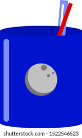 Pencil case, illustration, vector on white background.