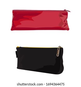 A pencil case isolated against a white background. Vector illustration.