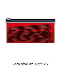 pencil case isolated icon