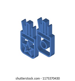 Pencil case isometric left top view 3D icon