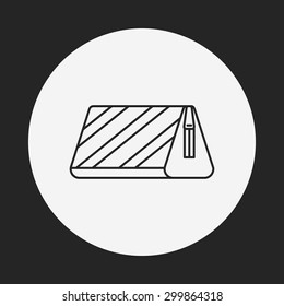 pencil case line icon
