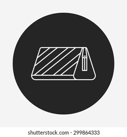 pencil case line icon