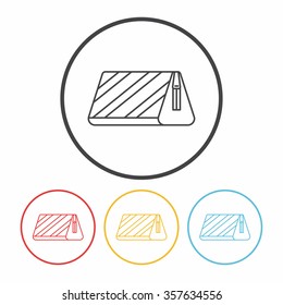 pencil case line icon