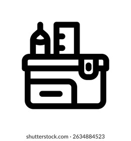 pencil case line icon. Clean and minimalist vector icon for websites, mobile apps, presentations, and logos. Fully scalable and customizable for any project.