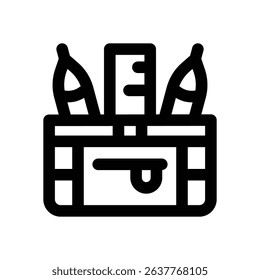 pencil case line icon. Clean and minimalist vector icon for websites, mobile apps, presentations, and logos. Fully scalable and customizable for any project.
