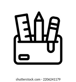 pencil case line icon illustration vector graphic