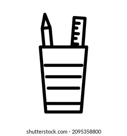 Das einzelne Vektorsymbol der Pencil-Case-Linie kann leicht modifiziert und bearbeitet werden

