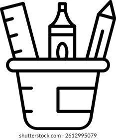 Pencil Case Line Vector Icon Design
