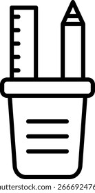 Caja de lápiz Línea Vector Icon Design