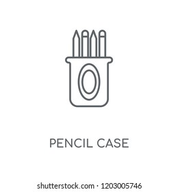 Pencil case linear icon. Pencil case concept stroke symbol design. Thin graphic elements vector illustration, outline pattern on a white background, eps 10.