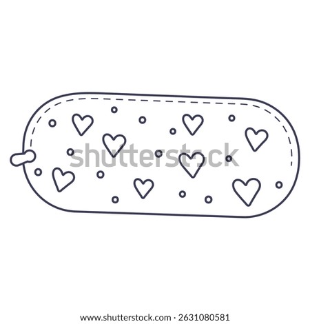 Pencil case outline icon on the white background.