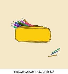 pencil case pencils school drawing picture yellow fine art icon