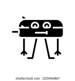 pencil case school character glyph icon vector. pencil case school character sign. isolated symbol illustration