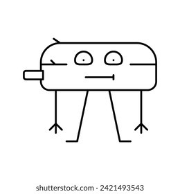 pencil case school character line icon vector. pencil case school character sign. isolated contour symbol black illustration