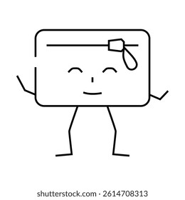 pencil case school character line icon vector. pencil case school character sign. isolated contour symbol black illustration
