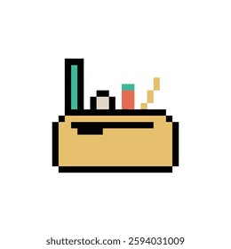 pencil case school pixel art
