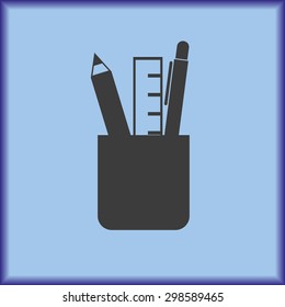 pencil case with school supplies