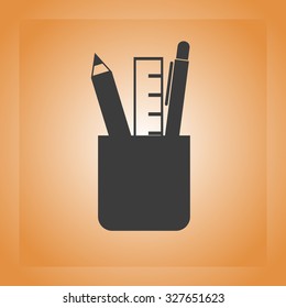 pencil case with school supplies