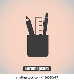 pencil case with school supplies
