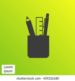 pencil case with school supplies
