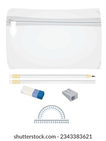 Conjunto de estuches de lápiz. ilustración vectorial