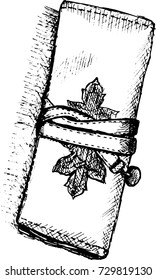Pencil case sketch in vector
