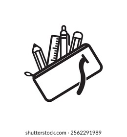 Pencil case symbol logo icon design vector illustration