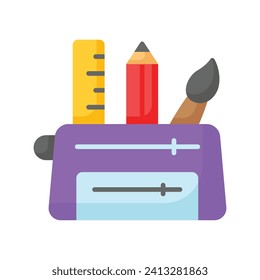 Pencil case vector design, ready to use icon, isolated on white background