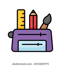 Pencil case vector design, ready to use icon, isolated on white background