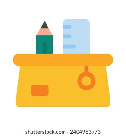 Pencil Case Vector Flat Icon For Personal And Commercial Use.
