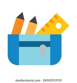 Pencil Case Vector Flat Icon Design Vector Flat Icon Design