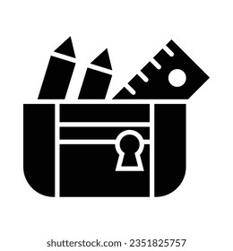 Icono De Glifo Vector De Caso De Lápiz Para Uso Personal Y Comercial.
