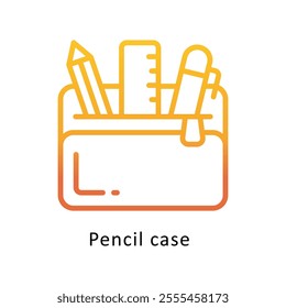 Pencil case Vector Gradient Outline Icon. Eps file 10