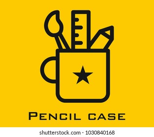 Pencil case vector icon
