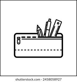  pencil case - vector icon	