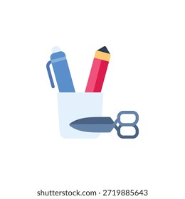 ícone de vetor de caso de lápis. ícone de escritório e de negócios estilo plano. uso perfeito para logotipo, apresentação, site e muito mais.