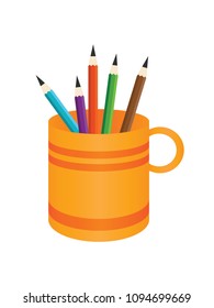 Pencil case vector illustration.